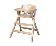 roba Chaise haute pliante, chaise haute pliante qui économise lespace, chaise haute pour les bébés et les enfants, en bois naturel.
