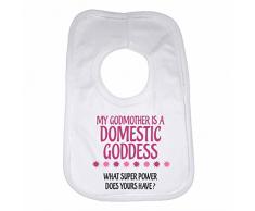 My marraine est une domestique Goddes CE que Super Power NE comporte Vôtre ? – Funny indiquées personnalisé pour bébé fille, bavoir pour garçons, filles, cadeaux de naissance – Blanc