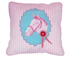 Taftan Housse de coussin cheval (50 x 50 cm) - Rose