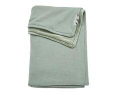 Meyco 2754022 Couverture tricotée pour bébé en velours Vert pierre 100 x 150 cm