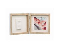 Baby Art 3601098300 Cadre photo en bois 2 parties avec impression plâtre et photo Marron