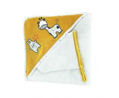 Cape de bain bébé + gant de toilette dame uche et gaufrette