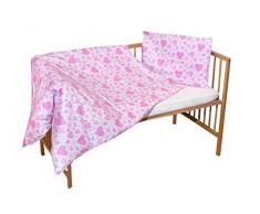 cosing 332–022–146 enfants Parure de lit réversible sleeplease coton 2 pièces – Coeur Rose
