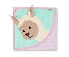 Sterntaler Drap de Bain à motif Zoo Câlin, Lama Lotte, Âge : Dès la naissance, 80 x 80 cm, Rose (fleurs damandier)