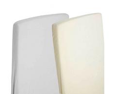 Lit pour bébé 100% coton draps housse 1 x Gris clair/1 x Crème