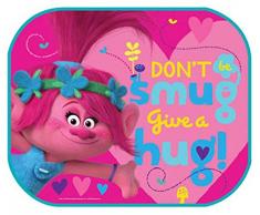 Diakakis Set 2 Rideaux Pare-Soleil à Ventouses Voiture + Poster Modèle Les Trolls 44 x 36 cm