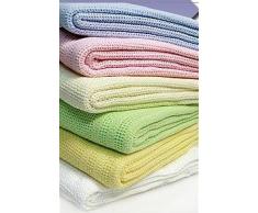 Dudu N Girlie Couverture cellulaire 100% coton pour lit de bébé, Blanc