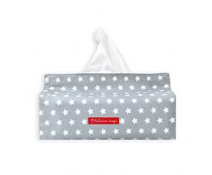 La Fraise Rouge 4251005600542 Alain Tissue Holder, gris avec étoiles Blanc et fermeture Velcro, convient pour toutes les boîtes de mouchoirs courantes