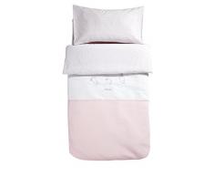 Petit Praia Piu Piu Rosa Housse de Couette Moulant Blanc/Rose 70 x 140 cm