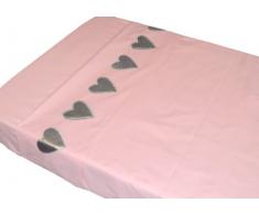 Taftan Drap de Lit Coeur rose (100 x 80 cm) - Rose