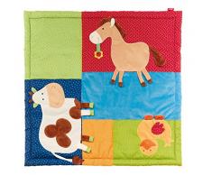 sigikid, 41550 Enfant Mixte Tapis dEveil Microfibre 100x100 cm, PlayQ Ferme Multicolore