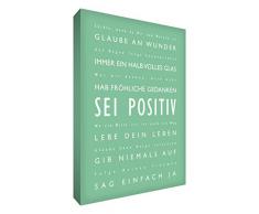 Little Helper bp128–18 G Feel Good Art Tableau décoration murale sur toile avec citations optimistes en langue allemande Typographie moderne Vert clair 30 x 20 CM