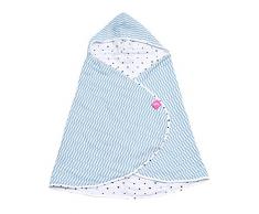 Serviette de bain pour bébé certifié Öko-Tex Standard 100 - En mousseline de coton - 65 x 130 cm - Bleu palissandre