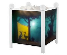 TROUSSELIER - Gédéon le Lapin - Veilleuse - Lanterne Magique - Idéal Cadeau Enfant - Dessin animé - Lumière rassurante - Couleur Bois Blanc - Ampoule 12V 10W inclue - Prise Elec. EU