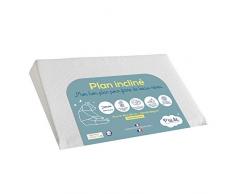 PTIT LIT Plan Bébé 60x35 cm-pour lit 60x120 cm-Limite Les Reflux-Anti Acariens-Inclinateur 15° -Déhoussable-Fabrication Française, Blanc, 60x35cm