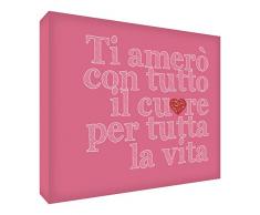 Feel Good Art WHHRT2436-01IT Tableau sur toile de style typographique 30 x 20 x 4 cm Vintage Pink