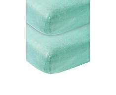 Meyco 565224 New Mint Lot de 2 draps en jersey pour lit denfant 70 x 140 x 150 cm