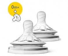 Philips Avent SCF041/27 Lot de 2 tétines Natural débit nouveau-né 1 trou - 0 Mois+