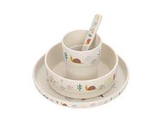 LÄSSIG Set de vaisselle pour enfants avec assiette, bol, tasse durable/Garden Explorer Filles