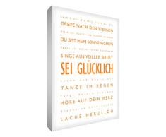 Little Helper bh128–10rg Feel Good Art Décoration murale toile, 30 x 20 CM, Orange avec blanc