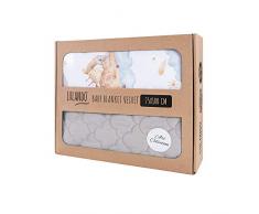 Lulando Velvet Couverture déveil pour bébé de la série Art Collection, Couverture Double Face, 100 % Coton, 75 x 100 cm