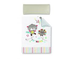 pirulos 77213510 – Housse Couette et housse coussin chauffant 120 x 150 conception Spin, Couleur Blanc et Lin