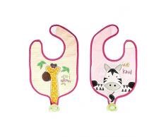FlapJackKids - FJ-LUV0706 - Bavoir Réversible - Zebra/Girafe