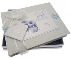 White Cotton Cards Gorgeous Baby Memories, Petit album photo, Bleu Chaussons