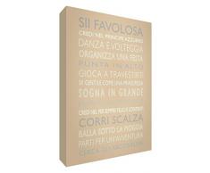 Feel Good Art GIRLSRULES2436-01IT Règles dune fille sur toile murale moderne style typographique 91 x 60 cm beige