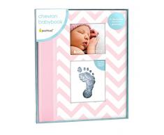 Pearhead p62205 Zigzag Baby Livre de rappel avec une propres encres aubdruck Coussin pour, pour obtenir Paillasson main ou la pression du bébé, rose