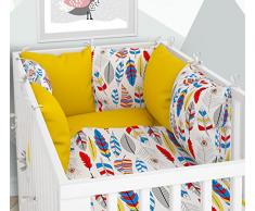 Lot de 3 housses de couette pour bébé 100 x 135 cm avec drap housse et tour de lit – 6 housses en velours pour lit bébé 70 x 140 cm