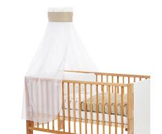 Babybay 400737 Pique Enfant ciel de lit avec bande marron