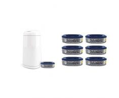 Angelcare - Pack Poubelle à Couche Dress up laquée Blanc + 6 recharges