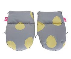 1 paire de manchons chauffants pour poussette – en softshell (colle jaune).