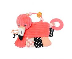 Les Déglingos - Hochet Bébé dActivité - Doudou Ludique et éducatif - Flamingos le Flamant Rose - Tissus doux - Peluche - Convient dès la Naissance