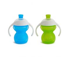 Munchkin Tasse d’apprentissage Click Lock, 237 ml, bleu/vert, lot de 2