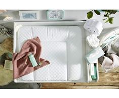 Rotho Babydesign Tapis à Langer Matelassé, Modern Square, À partir de 0 mois, 85x72x7cm, Blanc, 204430001CH