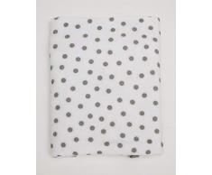 Ti TIN, Couverture Imprimé pour Bébé, 75x110 cm | 100% Microfibre de Polyester Coraline - Couverture Chaude et Douce - Motif Pois - Couleur Blanc/Gris - Pour Voiture, Berceau, Poussette et Lit Bébé