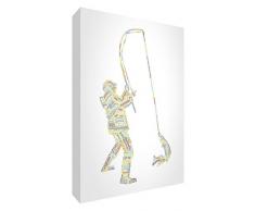 Feel Good Art FISHERMAN1624-01IT Tableau sur toile canvas avec impression totale Motif pêcheur Beige 60 x 40 x 4 cm Grande (60 x 40 x 4cm) multicolore