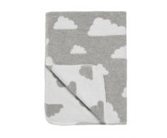 Meyco - Couverture pour bébé petits Nuages 100% coton fabriqué en Allemagne - Gris - 120x150 cm - Oeko-Tex certification
