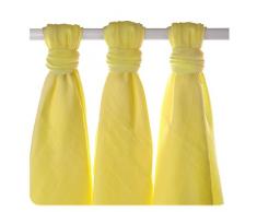 XKKO bmb07 0016 a Lot de 3 couches à langer Bambou, allaiter, comme tapis ou couverture légère, couches 70 x 70 cm, jaune