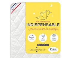 PTIT LIT Matelas Bébé Indispensable-60x120 cm-Climatisé 1 Face Hiver-Oeko Tex-Fabrication Française, Blanc, 60 x 120