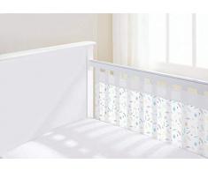 BreathableBaby Tour de lit quatre côtés pour berceau avec circulation de lair Doublure en maille, Marabout