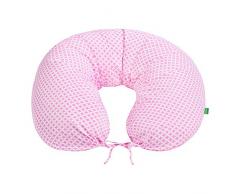 LULANDO Bomerang Oreiller de sommeil - Oreiller de maternité BOMERANG 200x39 cm - OEKO-TEX Standard 100 - 100% Cotton - Couleur: Pink Sparklings / White