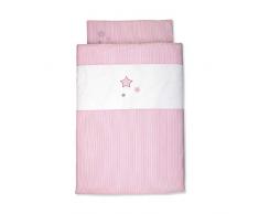 Sterntaler Parure de Lit pour Enfants, Coussin et Couverture, Motif étoiles, Taille : 135 x 100 cm, Rose