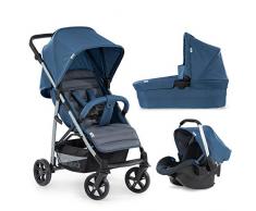 Hauck Rapid 4 Plus Trio Set Poussette Combinée 3 en 1 jusquà 25 kg avec Nacelle + Siège Auto Cosi + Poussette avec Position Couchée de 0 Mois, Poignée Réglable, Compacte - Bleu