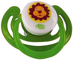 dBb Remond Pack de 2 Sucettes Physiologique 1er Age Silicone Ourson Turquoise et Lion Vert Translucide