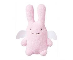 TROUSSELIER - Doudou avec hochet - Ange Lapin - 20 cm de haut - Moderne Chic - Idéal Cadeau de Naissance - Lavable en Machine - Colori Rose