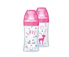 dodie Lot de 2 Biberons Anti-Colique Sensation+, Mer, 270 ml, 0-6 mois, Tétine Plate, Débit 2 3700763536668