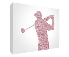 Feel Good Art GOLF1624-01IT Tableau sur toile avec impression sur toile Motif typographie moderne 40 x 60 cm Red Tones